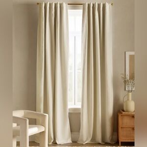 NWOT Quince 48x96 European Linen‎ True Blackout Curtain Ivory 1 Panel Single